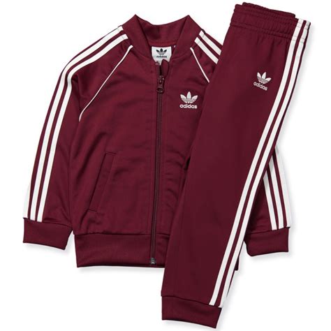 adidas burgundy tracksuit.